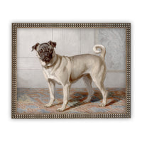 Ready to Ship 11x14 Vintage Framed Canvas Art // Framed Vintage Print // Pug Dog Painting // Vintage Dog Art //#A-114
