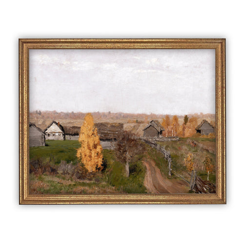 READY to SHIP 11x14 Vintage Framed Canvas Art // Framed Vintage Print // Autumn Fall Landscape // Farmhouse print //#LAN-113