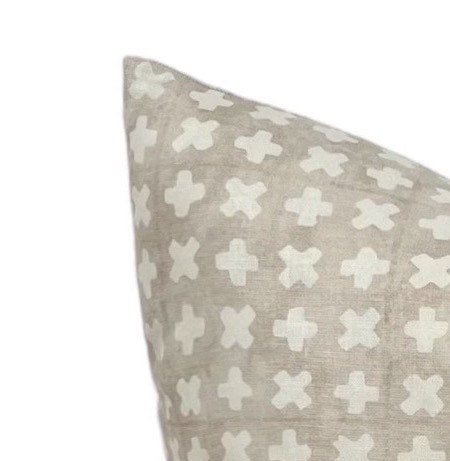 READY TO SHIP Bastideaux Bogo in Cool Beige // Designer Throw Pillow // Cross Pillow // High End Pillow // Accent pIllows