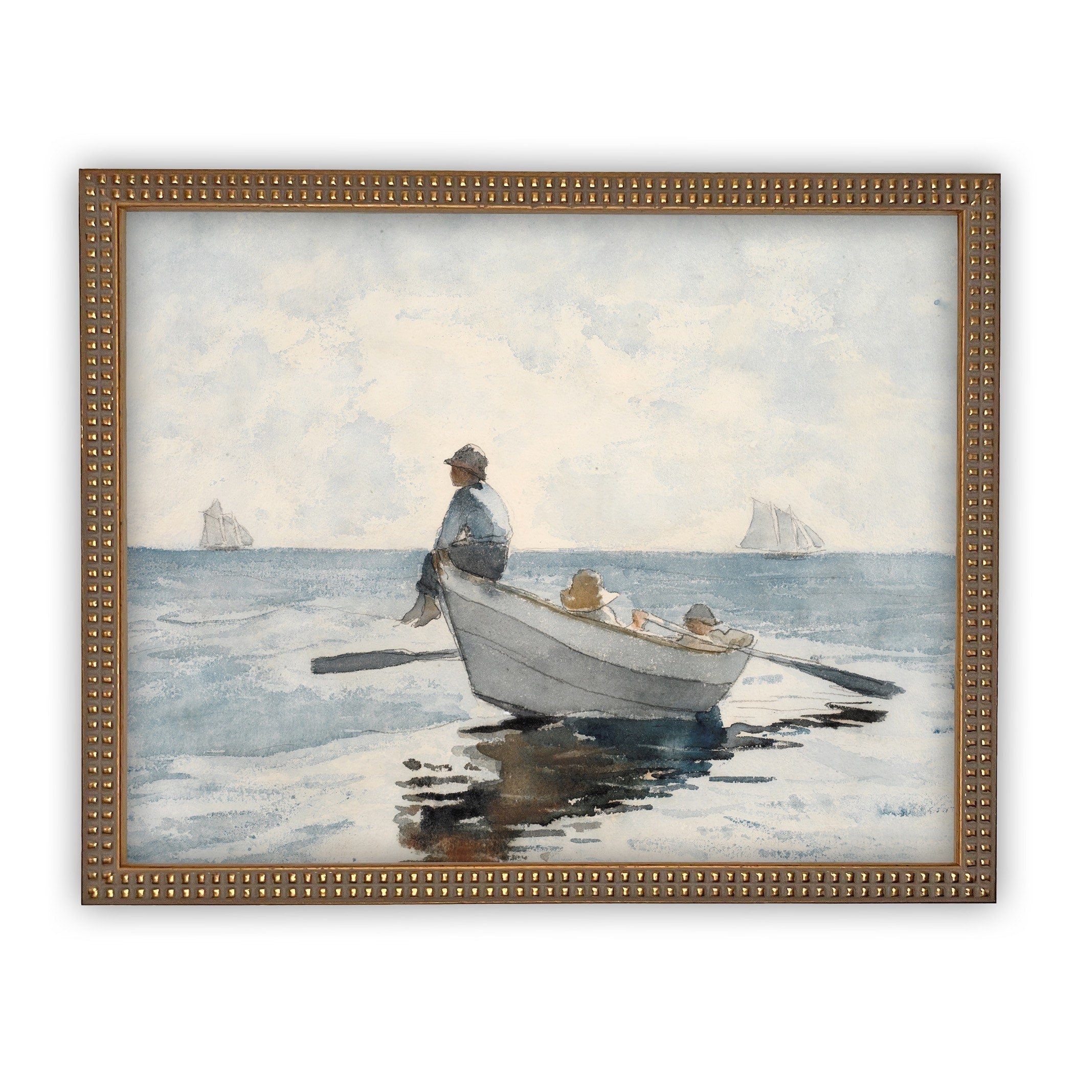 READY to SHIP 11x14 Boating Art: Framed Canvas Print, Beach House Decor
