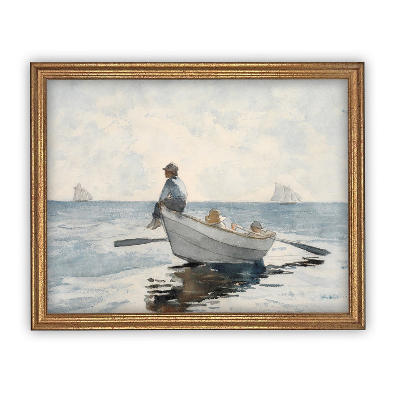 READY to SHIP 11x14 Boating Art: Framed Canvas Print, Beach House Decor