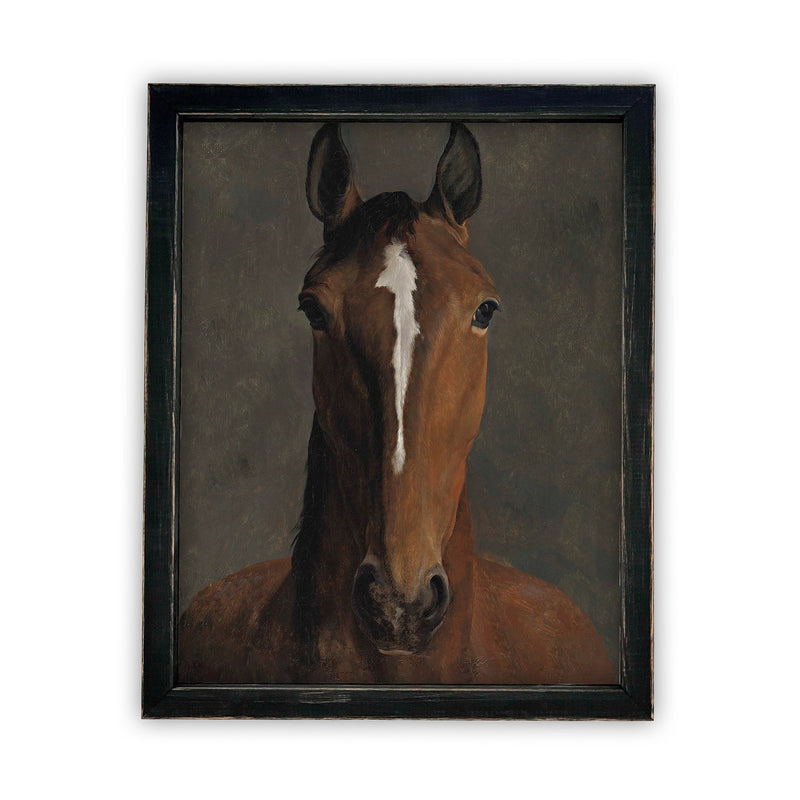 READY TO SHIP 8X10 Vintage Horse Canvas Print: Framed Farmhouse Art Reproduction