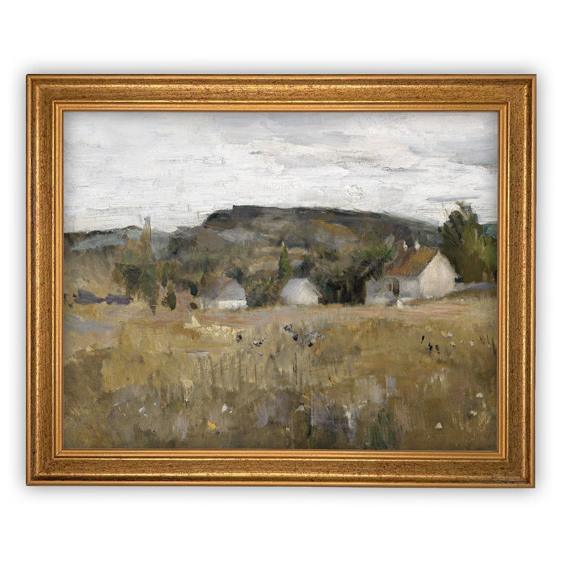 READY to SHIP 11x14 Vintage Framed Canvas Art // Framed Vintage Print // Country Landscape // Farmhouse print //#LAN-182