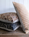 Designer "Tiburon" Woven Brown Plaid Pillow Cover