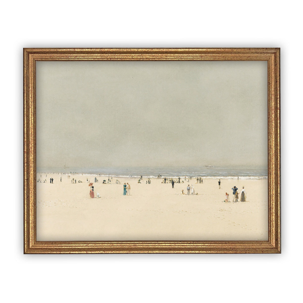 READY to SHIP 11X14 Vintage Framed Canvas Art // Vintage Framed Oil Painting // Coastal Beach Art // Beach House Print // #COAS-196