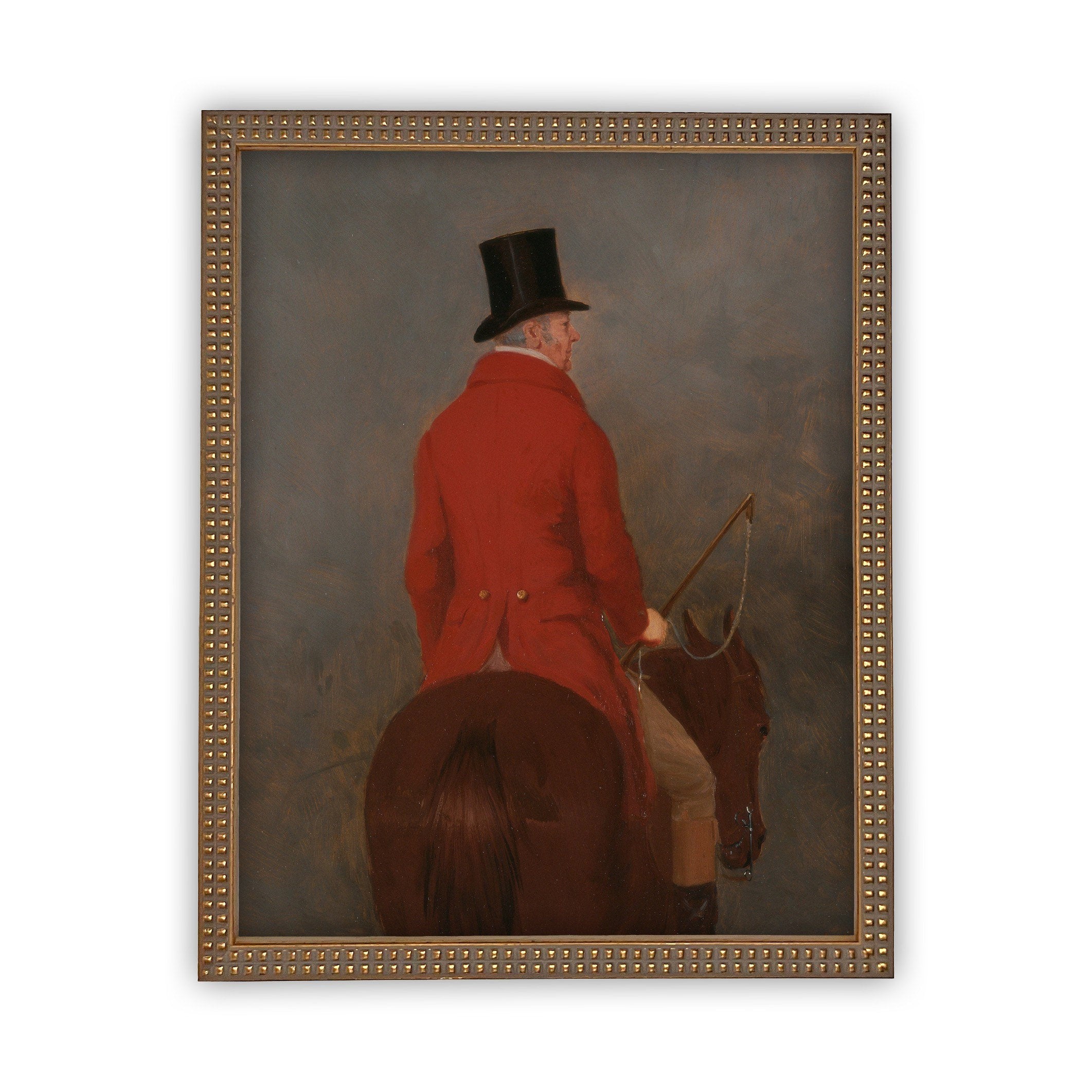READY TO SHIP 18x24 Gentleman on Horseback Framed Canvas Art Print