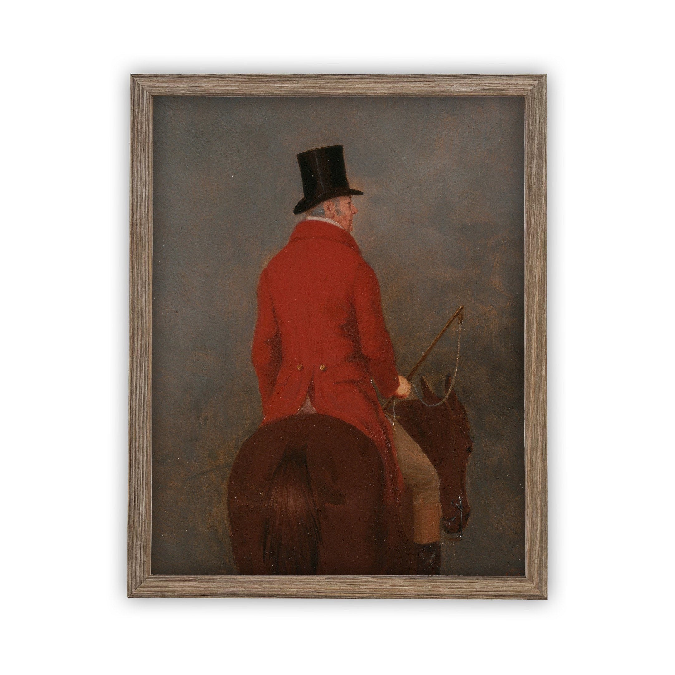 READY TO SHIP 18x24 Gentleman on Horseback Framed Canvas Art Print