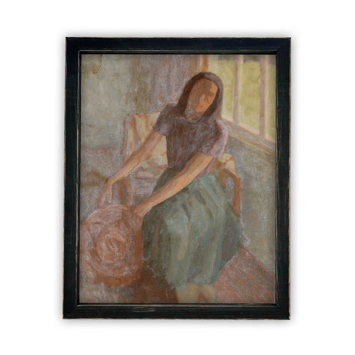 READY to SHIP 11x14 Vintage Framed Canvas Art // Framed Vintage Print // Portrait of a Young Woman // Antique Oil Painting Art //#P-524