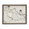 READY to SHIP 12x16 Vintage Framed Canvas Art // Vintage Sketch// Vintage Portrait Watercolor // Dancing Women Art print //#P-525