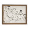 READY to SHIP 12x16 Vintage Framed Canvas Art // Vintage Sketch// Vintage Portrait Watercolor // Dancing Women Art print //#P-525