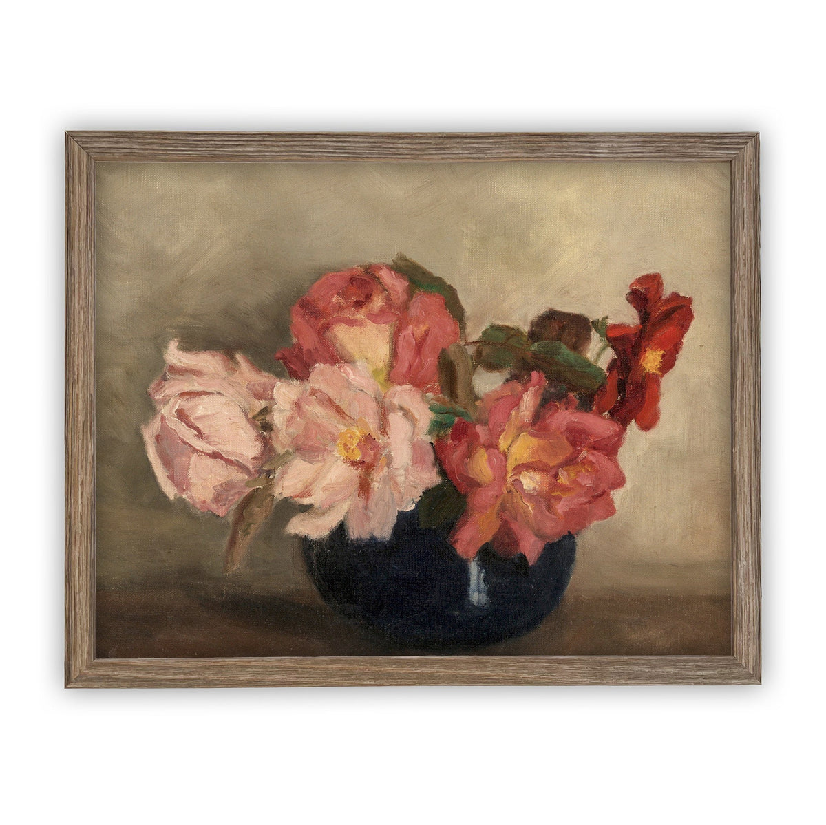 READY to SHIP 24x36 Floral Still Life Print: Framed Canvas Reproduction