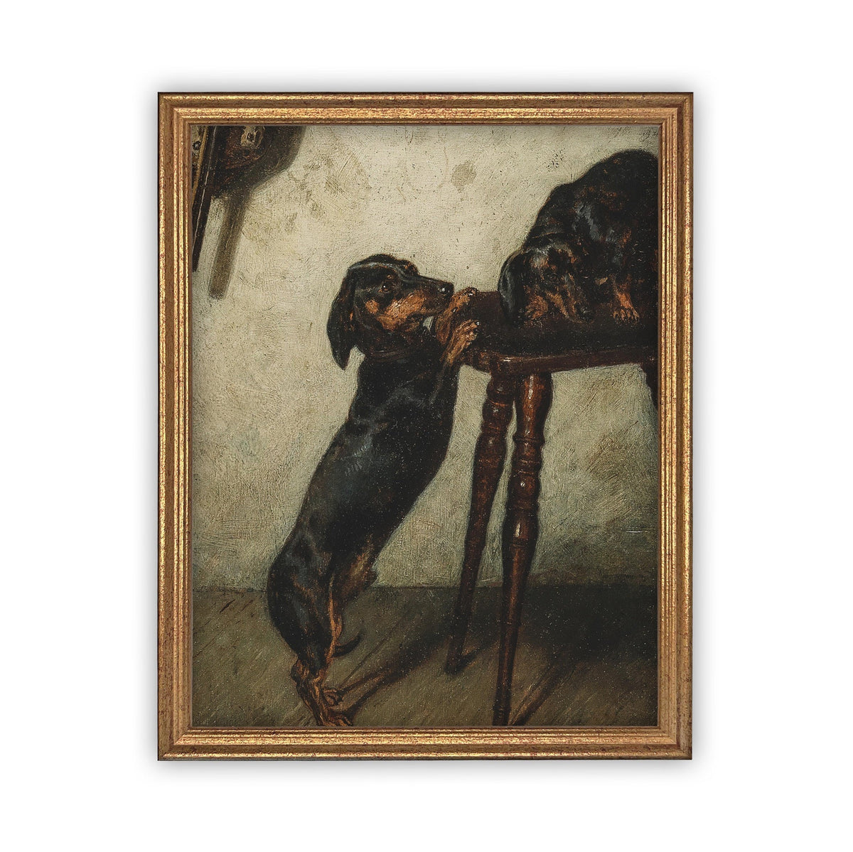 READY TO SHIP 8X10 Dachshund Dog Portrait: Framed Canvas Art Print
