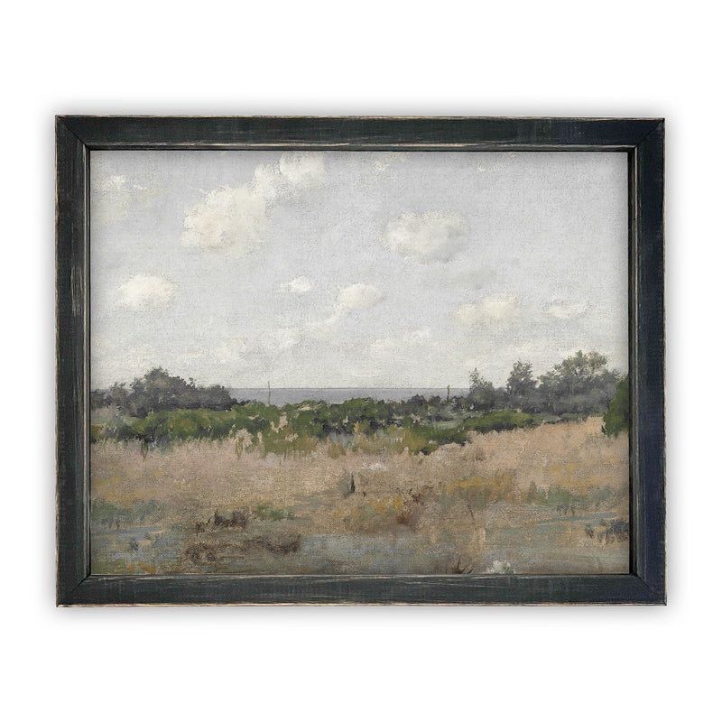 REAADY to SHIP 18x24 Vintage Framed Canvas Art // Vintage Spring Painting // Muted Landscape Art// Farmhouse Oil Painting //#LAN-192