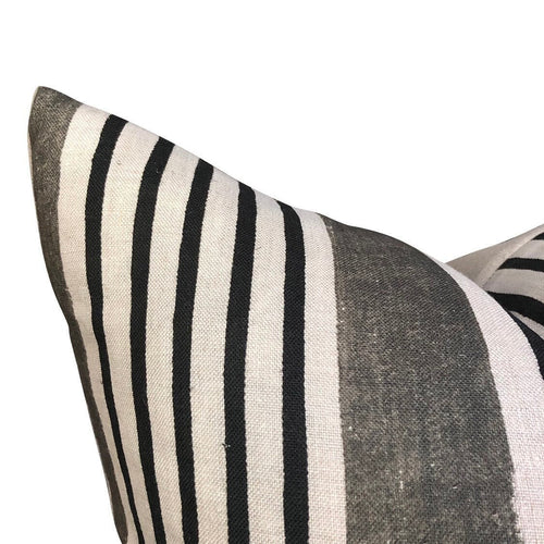 READY TO SHIP 12X18 Designer Clay McLaurin Andes Stripe Pillow Cover in Espresso// Modern Farmhouse Pillow Cover // Black Charcoal Pillow