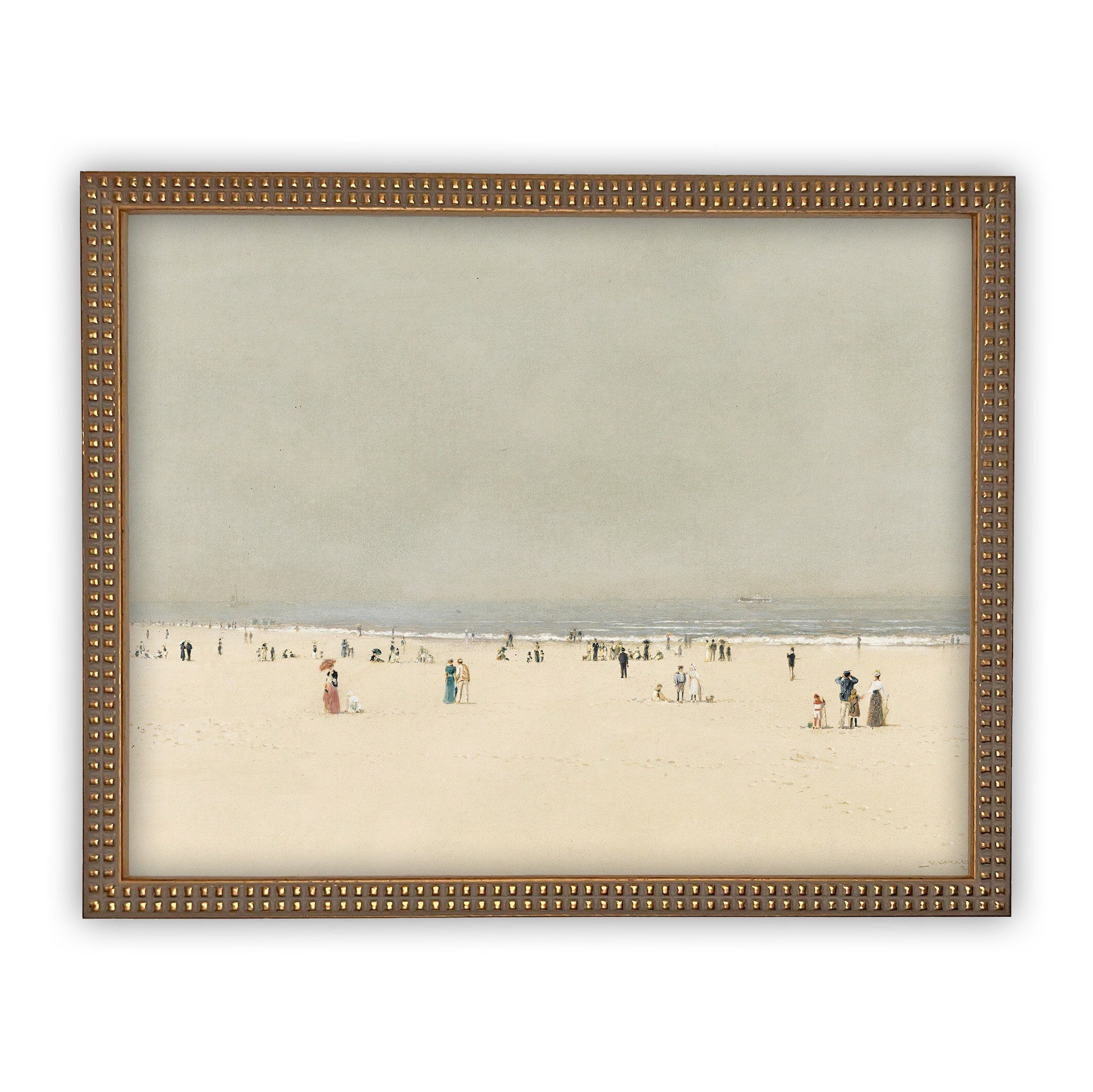 READY to SHIP 11X14 Vintage Framed Canvas Art // Vintage Framed Oil Painting // Coastal Beach Art // Beach House Print // #COAS-196