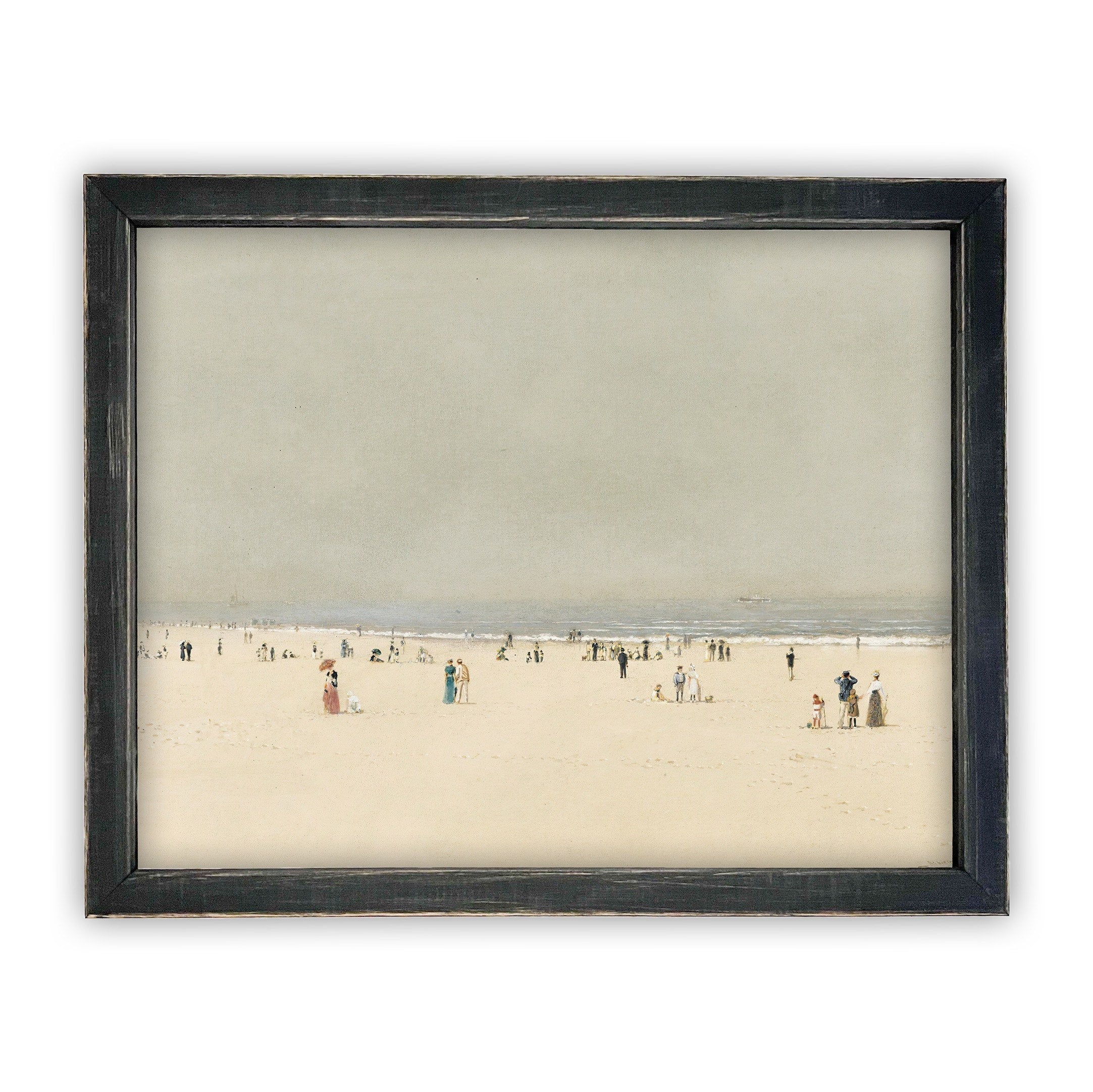 READY to SHIP 11X14 Vintage Framed Canvas Art // Vintage Framed Oil Painting // Coastal Beach Art // Beach House Print // #COAS-196