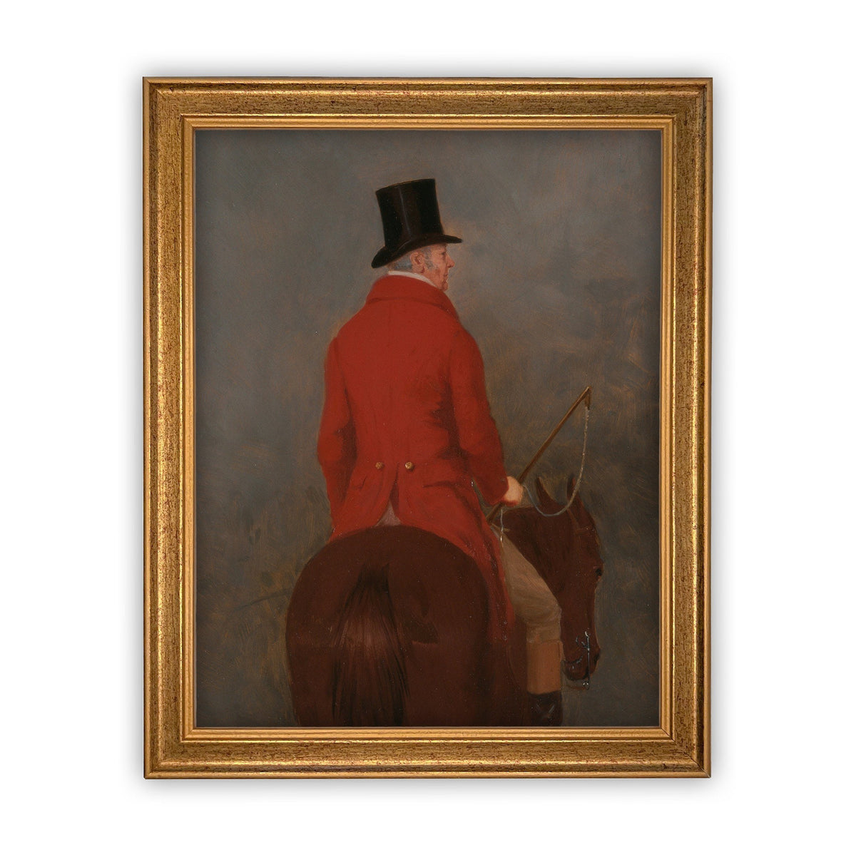 READY TO SHIP 18x24 Gentleman on Horseback Framed Canvas Art Print