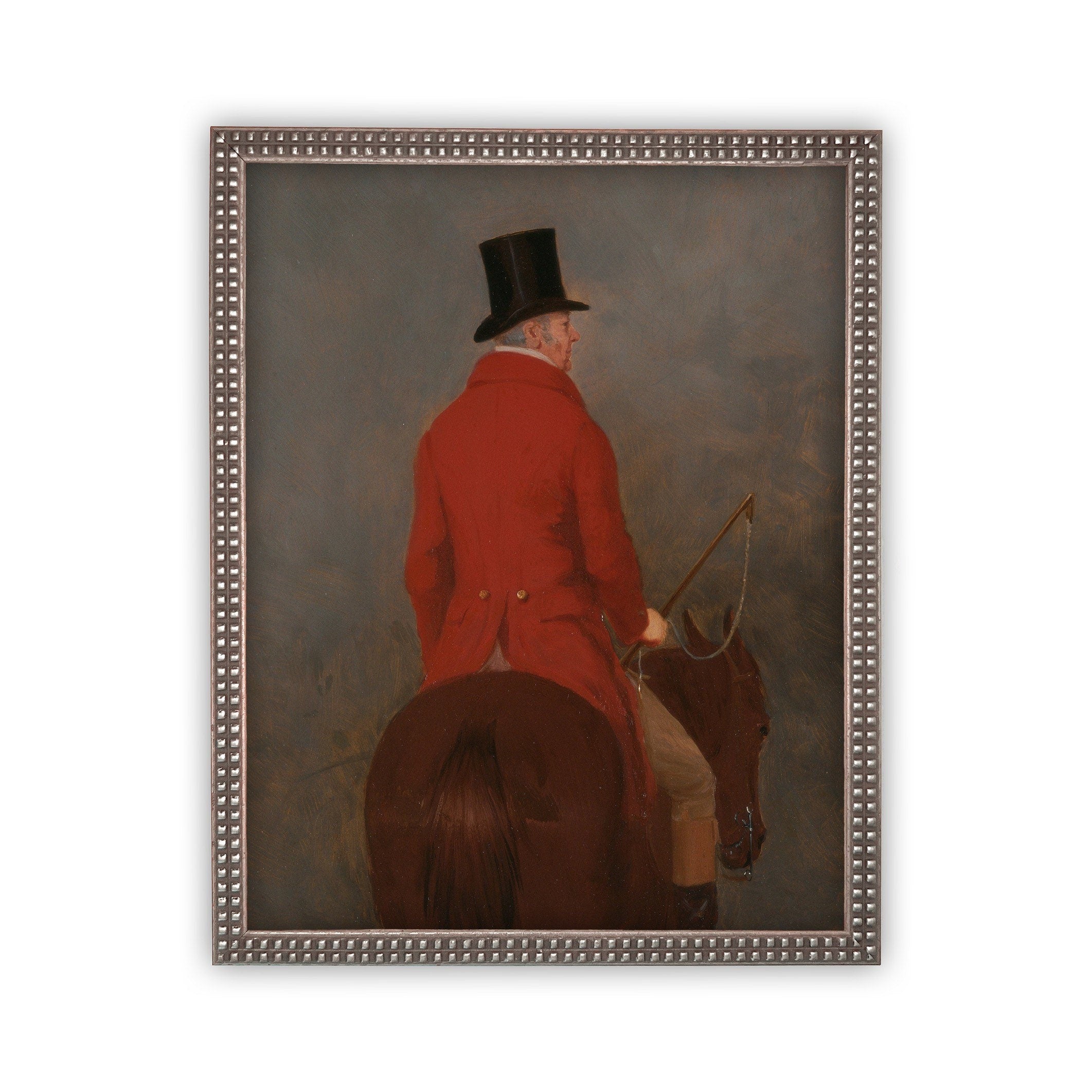 READY TO SHIP 18x24 Gentleman on Horseback Framed Canvas Art Print