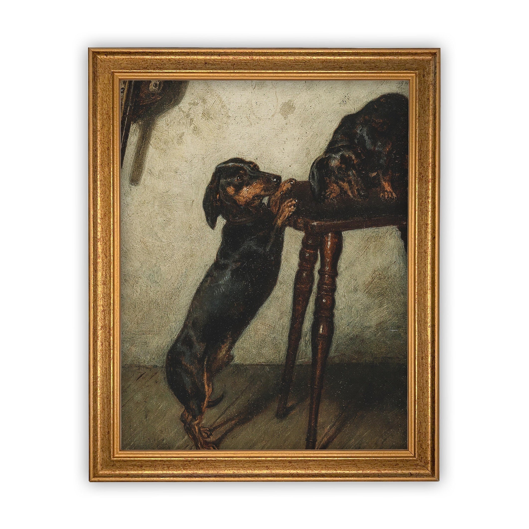 READY TO SHIP 8X10 Dachshund Dog Portrait: Framed Canvas Art Print