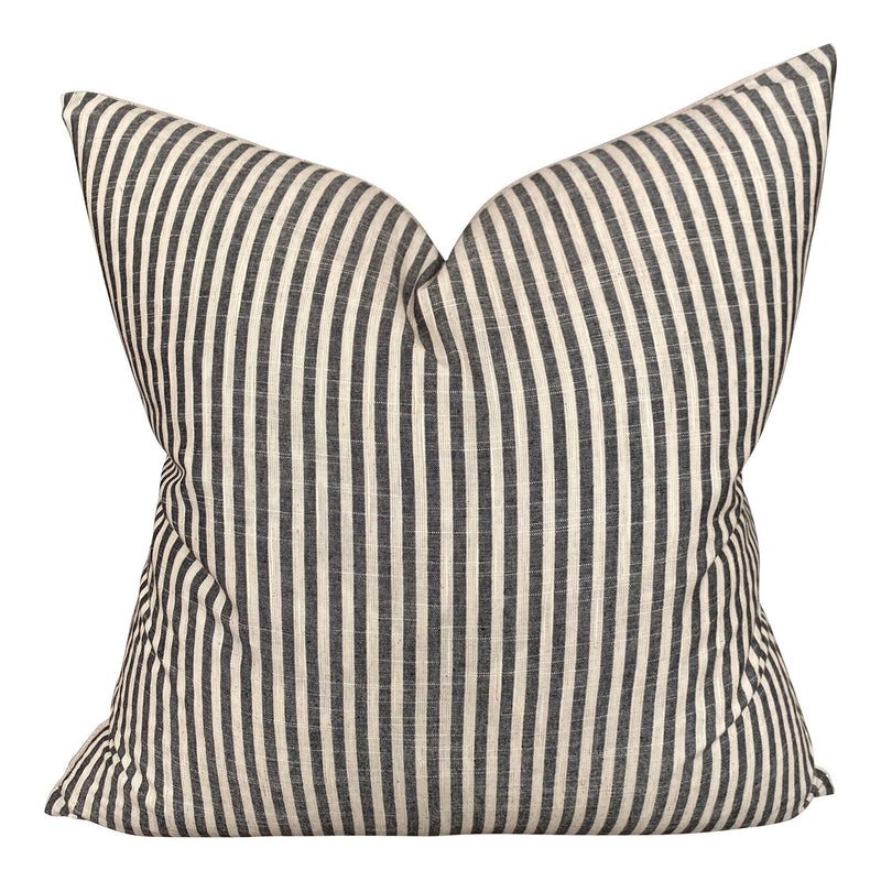 READY TO SHIP Chiangmai Native Cotton Black and White Stripe "Belmont" Pillow Cover // Black white pillows // Decorative Throw Pillows
