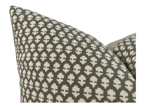 Designer "Cypress" Amera Pillow Cover in Grey Olive
