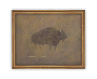 READY to SHIP 30X40 Vintage Framed Canvas Art // Framed Vintage Print // Vintage Painting // Vintage Bison Art// Farmhouse print //#A-138