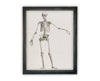 Vintage Framed Canvas Skeleton Sketch Art #H-105