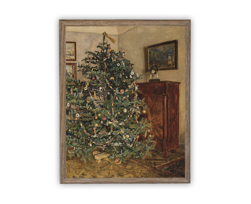 READY to SHIP 11x14 Vintage Framed Canvas Art // Framed Vintage Christmas Print // Christmas Tree // Farmhouse print //#CH-319