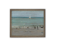 READY to SHIP 11x14 Framed Beach Canvas Art: Coastal Print Reproduction