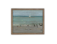 READY to SHIP 11x14 Framed Beach Canvas Art: Coastal Print Reproduction