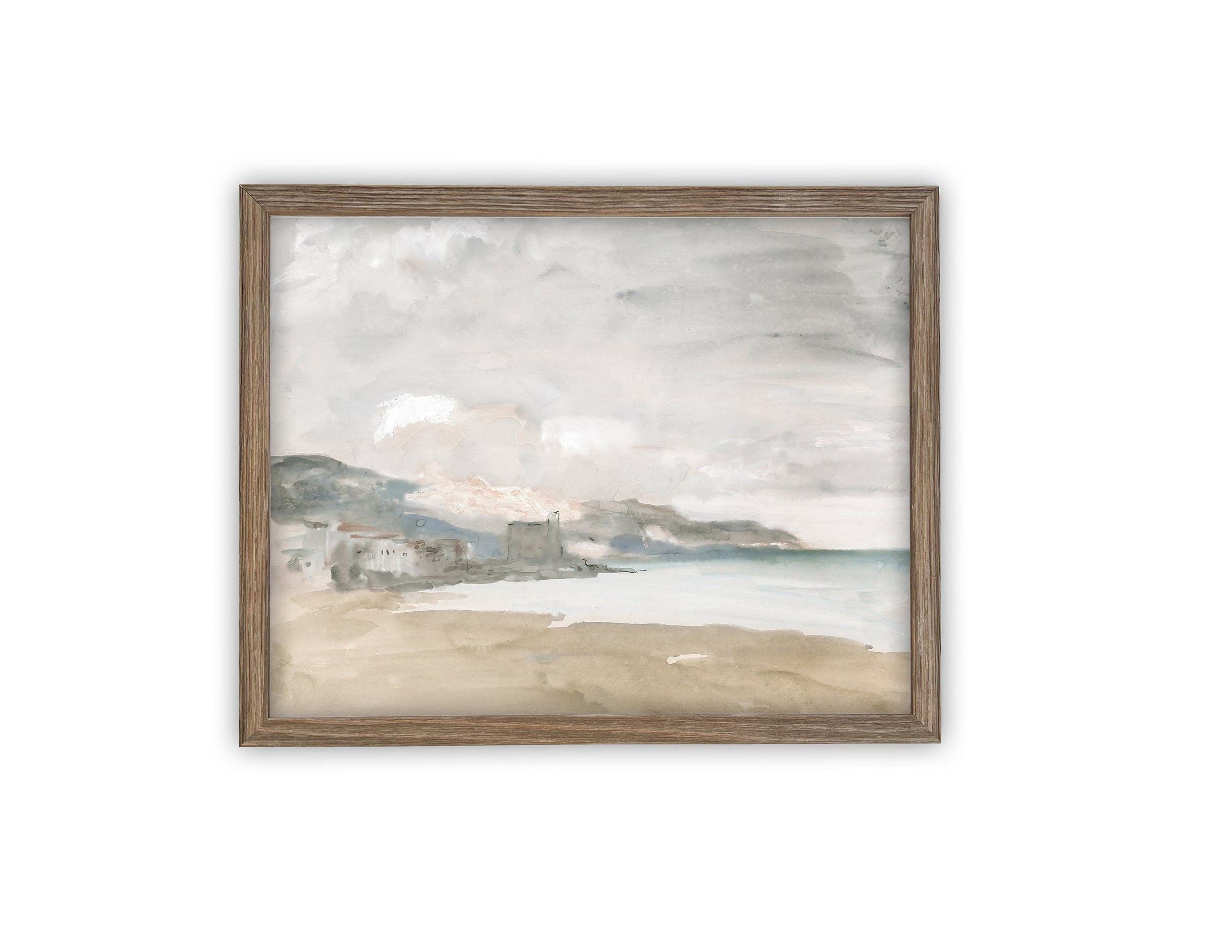 READY to SHIP 30x40 Framed Beach Print: Coastal Canvas Art Reproduction
