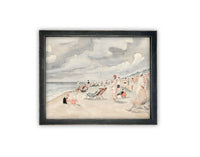 READY to SHIP 30x40 Framed Beach Print: Coastal Canvas Art Reproduction