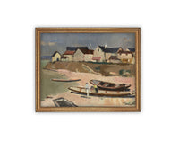 READY TO SHIP 11X14 Boating Art: Framed Canvas Beach House Print