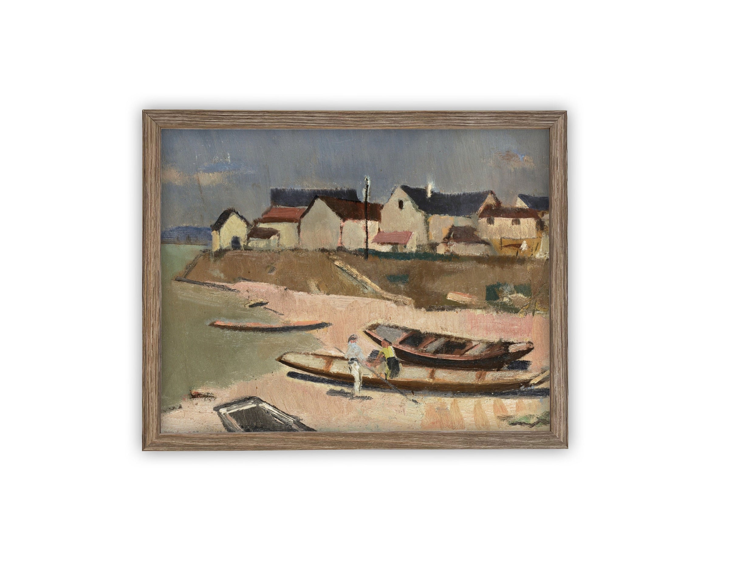 READY TO SHIP 11X14 Boating Art: Framed Canvas Beach House Print