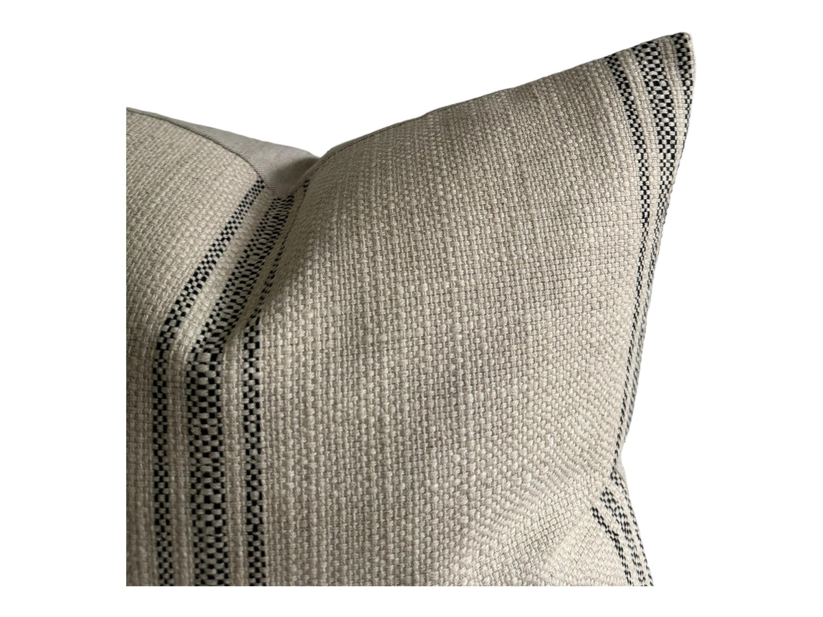 READY TO SHIP 20X20 Black Country Stripe Pillow Cover
