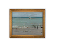 READY to SHIP 11x14 Framed Beach Canvas Art: Coastal Print Reproduction