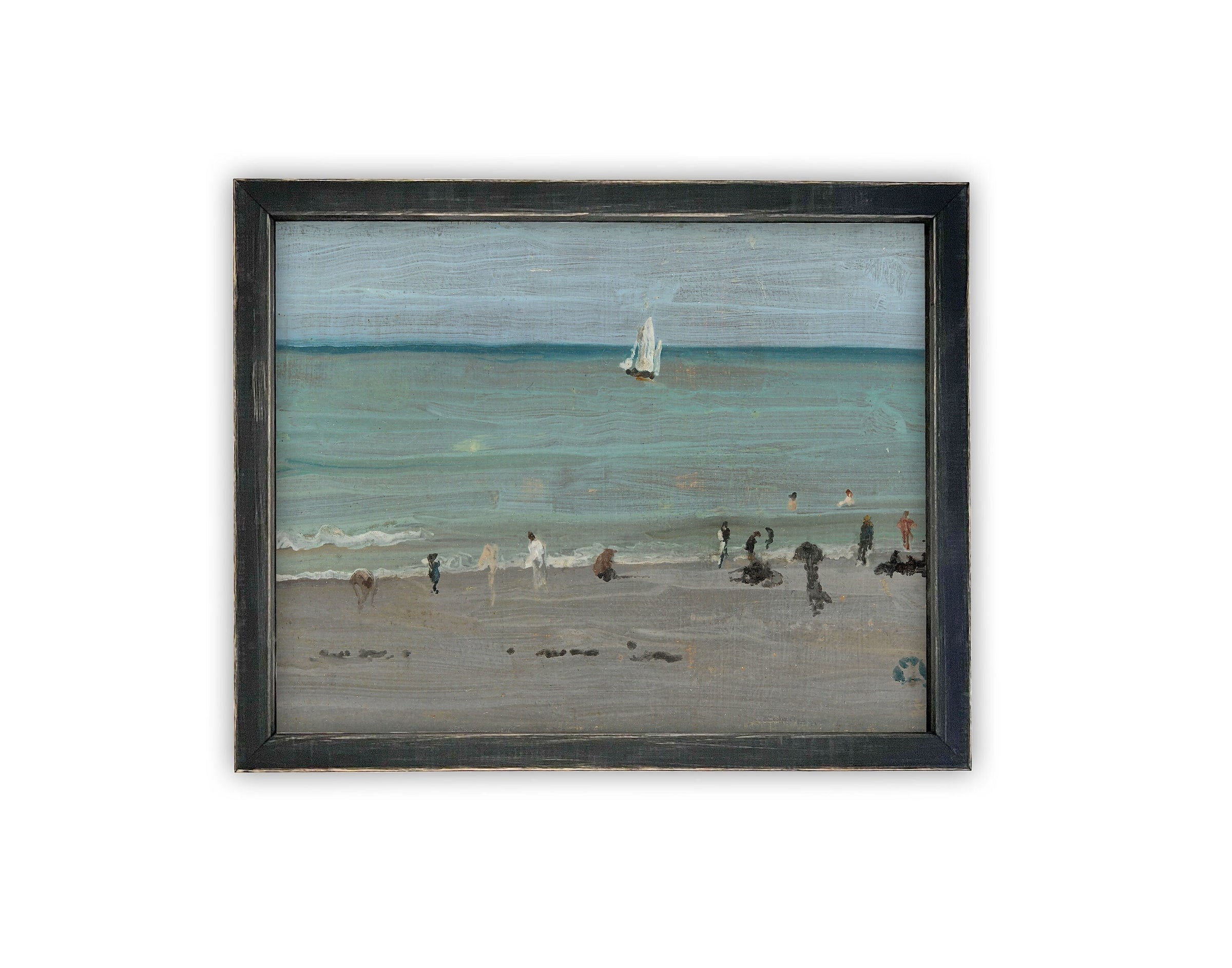 READY to SHIP 11x14 Framed Beach Canvas Art: Coastal Print Reproduction