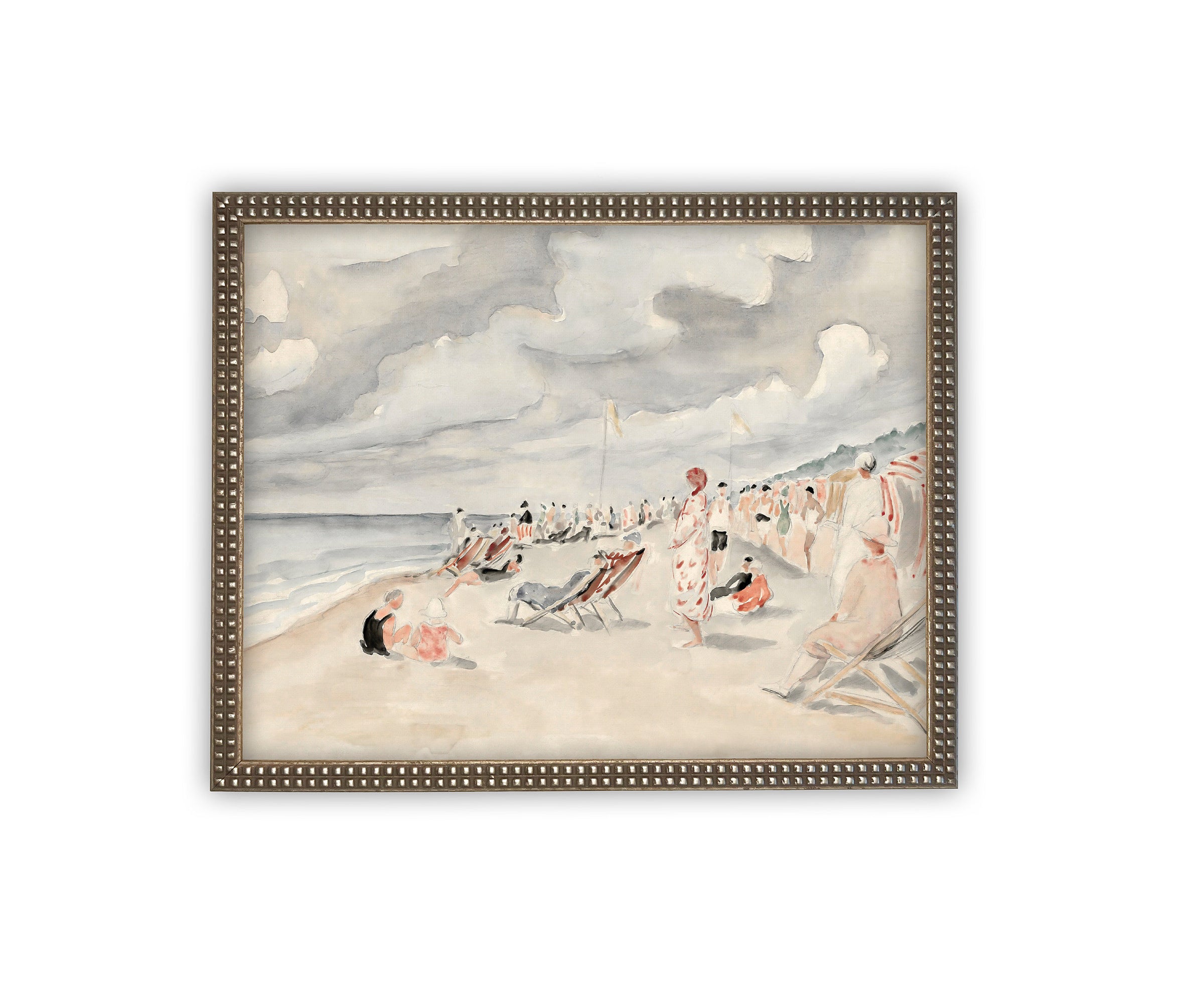 READY to SHIP 30x40 Framed Beach Print: Coastal Canvas Art Reproduction