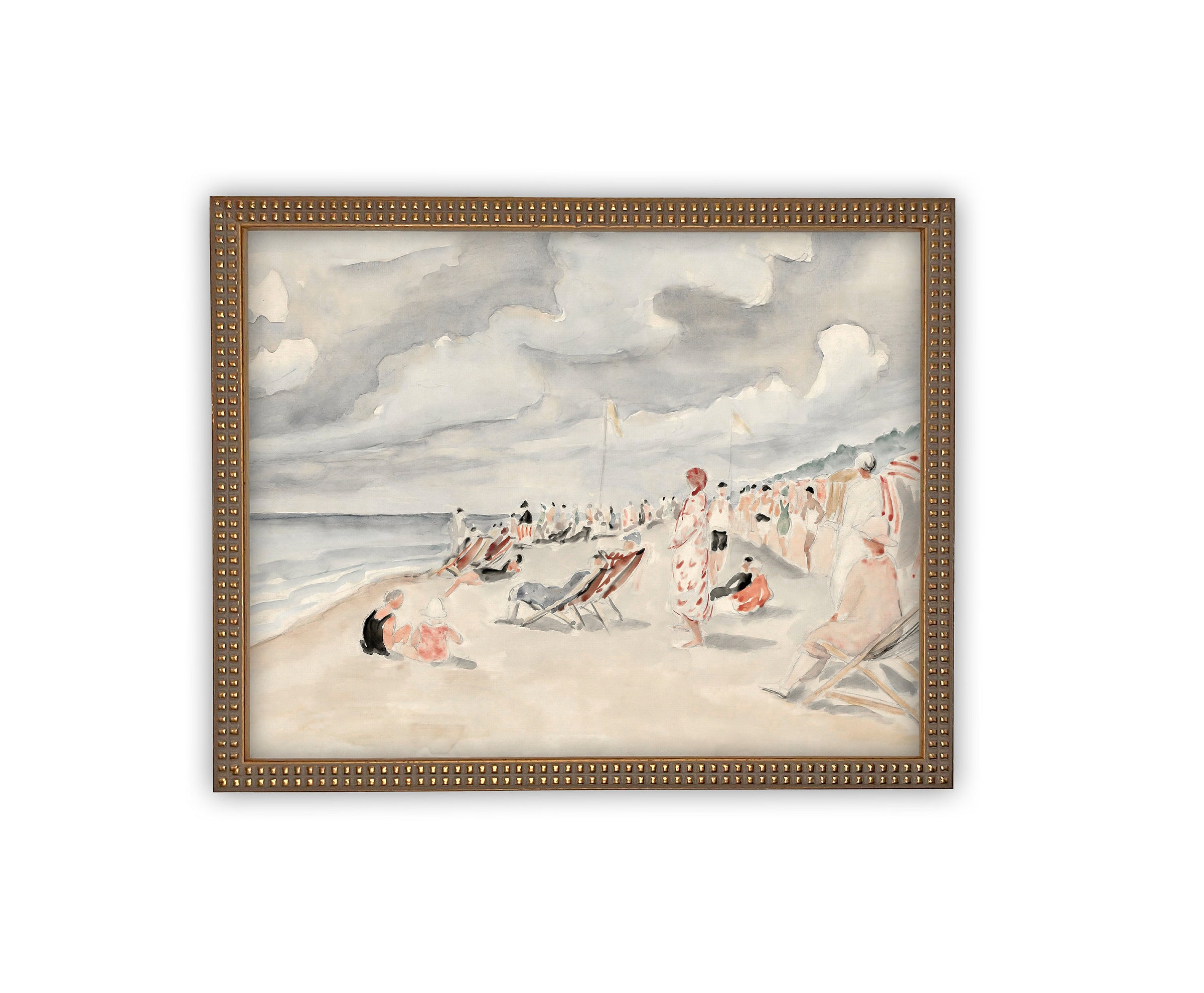 READY to SHIP 30x40 Framed Beach Print: Coastal Canvas Art Reproduction