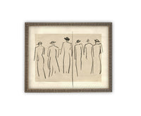 READY to SHIP 12x16 Framed Canvas Art: Women Walking Sketch Print
