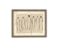 READY to SHIP 11x14 Vintage Framed Canvas Art // Framed Vintage Print // Vintage Sketch// Vintage Portrait //#P-540