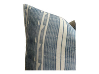 READY TO SHIP Designer Jennifer Shorto Storck Blue Pillow Cover // Modern Farmhouse Decor Pillow // Ikat Blue Washed Linen Pillow