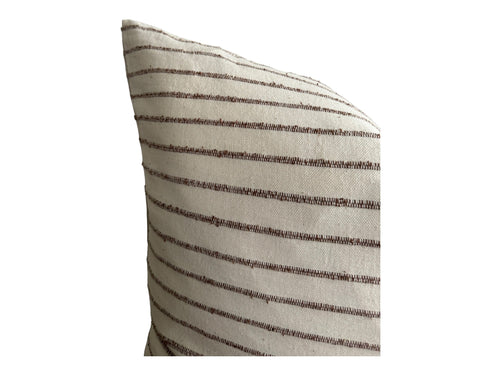 Brown Slub Stripe Pillow Cover