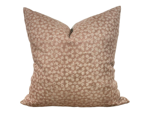 Designer "Maricopa" Floral Pillow Cover // Mauve Rust and Cream Pillow Cover