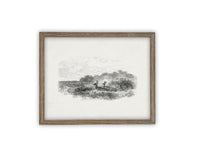 READY to SHIP 11X14 Vintage Framed Canvas Art #LAN-226