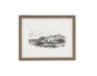 READY to SHIP 11X14 Vintage Framed Canvas Art #LAN-226