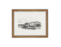 READY to SHIP 11X14 Vintage Framed Canvas Art #LAN-226