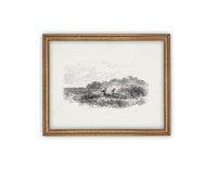 READY to SHIP 11X14 Vintage Framed Canvas Art #LAN-226