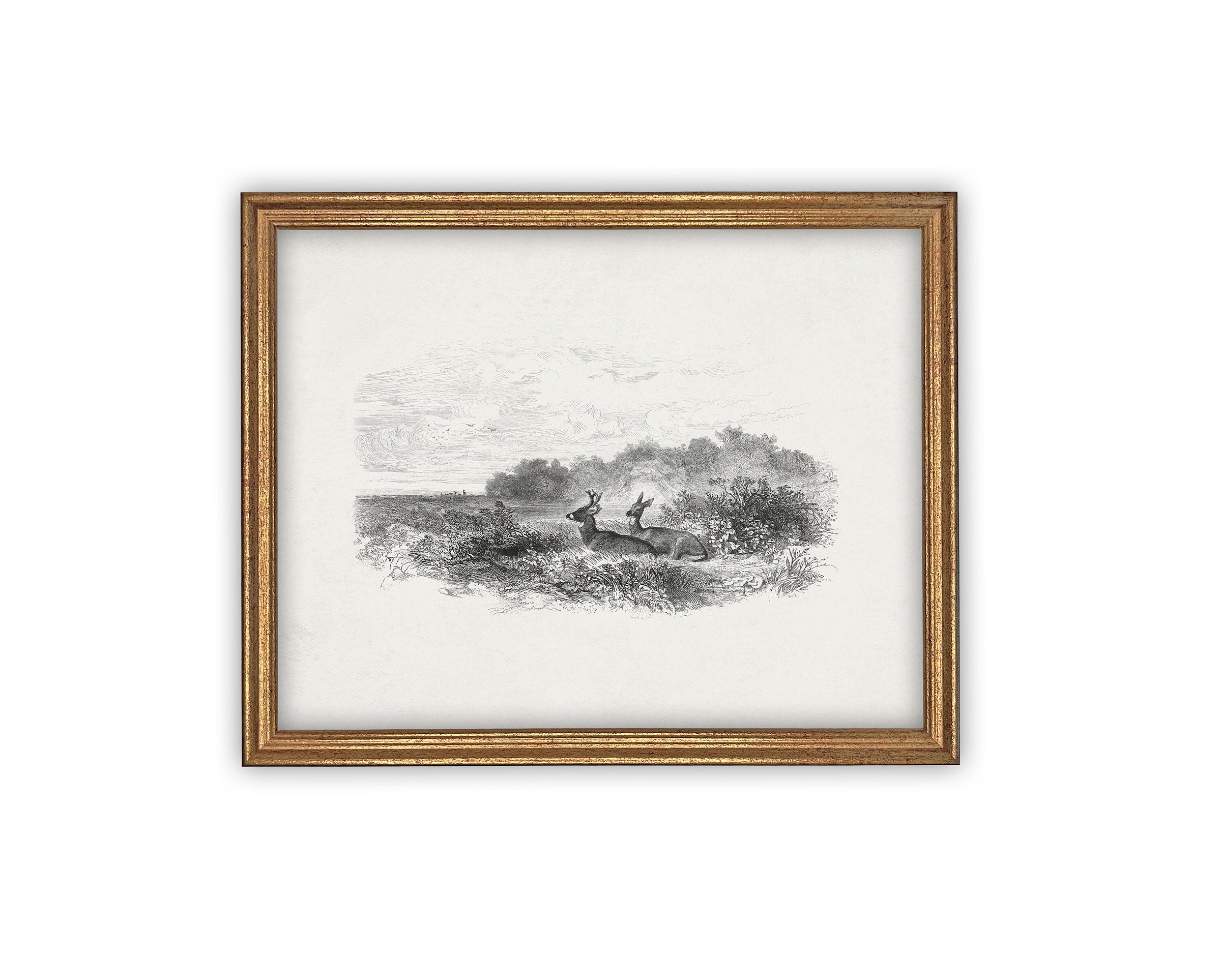 READY to SHIP 11X14 Vintage Framed Canvas Art #LAN-226