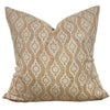Designer "Bradbury" Block Print Pillow Cover // Bronze Rust and Natural Pillow Cover